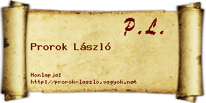 Prorok László névjegykártya